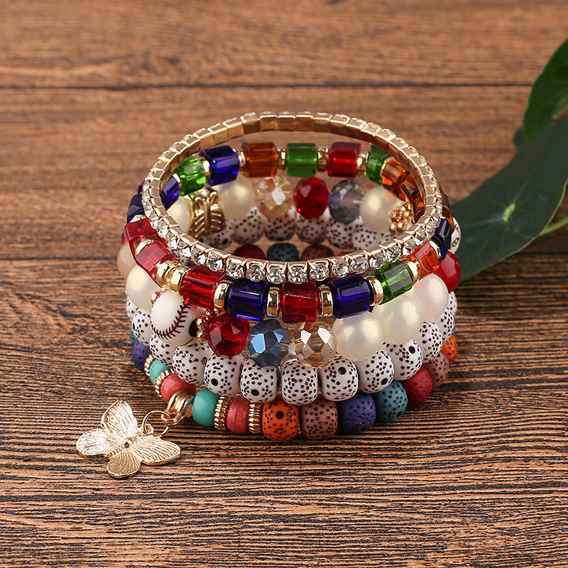 Retro Round Wooden Beads Beaded Women's Bracelets display picture 2