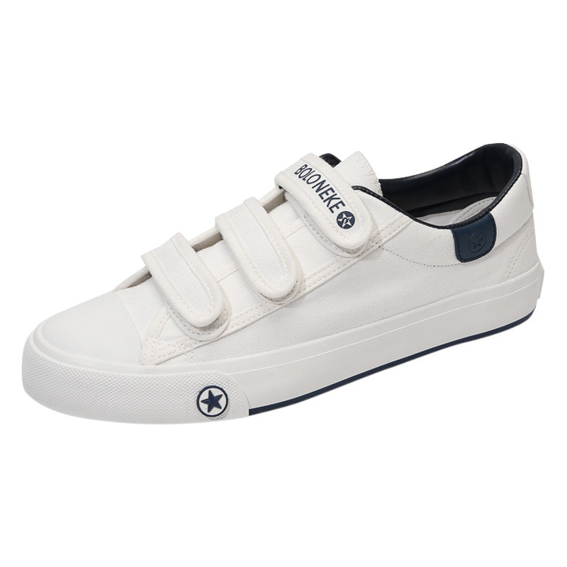 Autumn 2024 New Men's Canvas Shoes Men's Shoes Velcro Lazy Shoes Middle School Students' Casual Breathable Sneakers