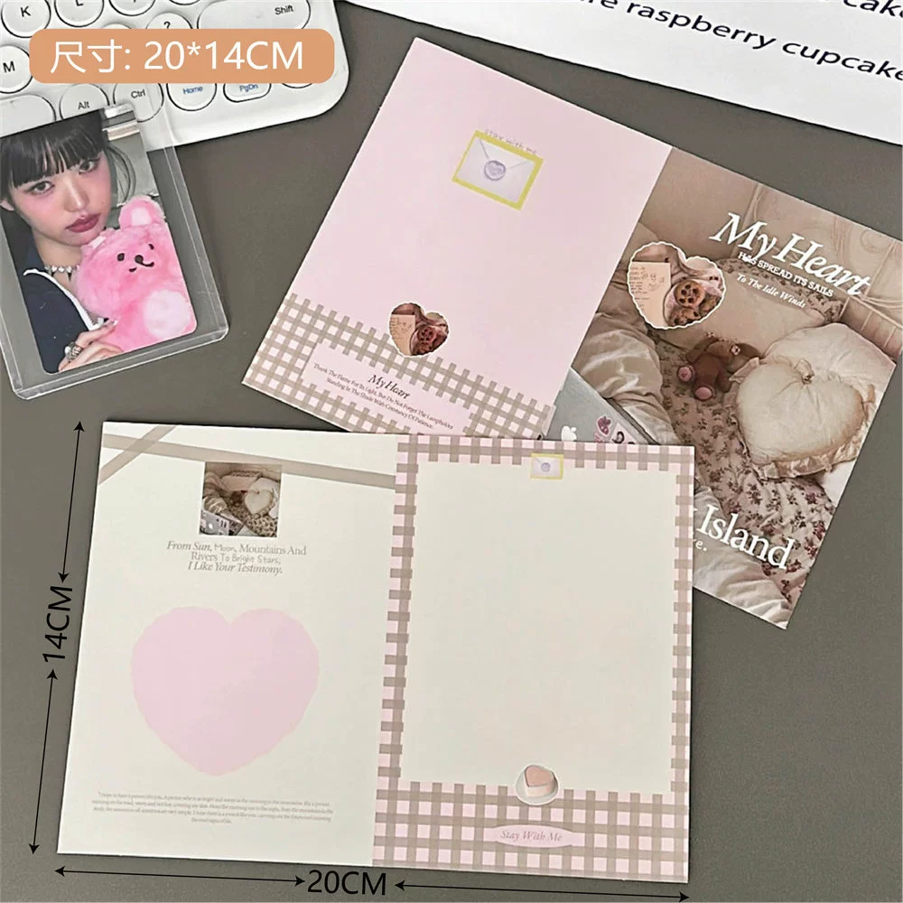 Folding greeting card set, cute designs, assorted postcards & small gift bag
