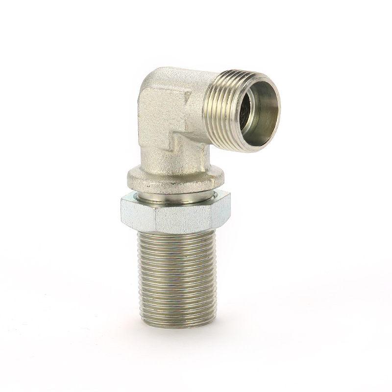 6C9-LN 90度公制外螺纹24度过板系列液压接头 碳钢管件液压管件