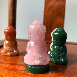 批发天然水晶雕刻宝宝佛如来小佛像收藏工艺品礼物玉石摆件