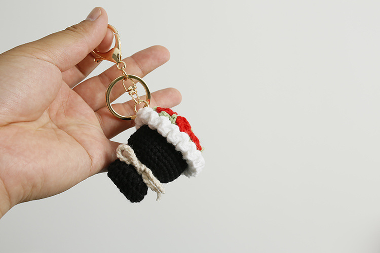 1 Piece Cute Rose Flower Yarn Women's Bag Pendant Keychain display picture 2