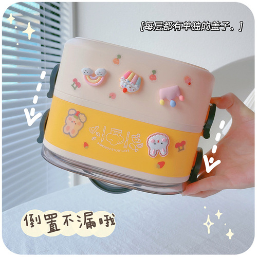Separate lunch box high quality insulation student plastic lunch box microwave heating portable lunch box for office workers 