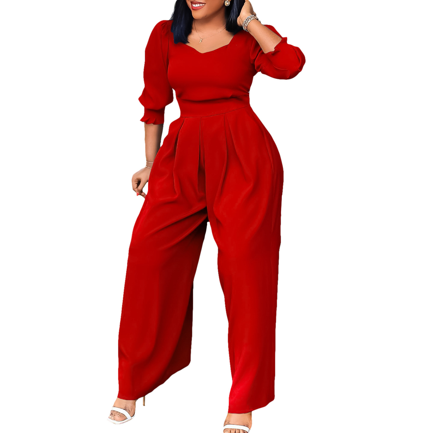 Damen Jumpsuit Langarm Lässig Weites Bein Für Den Winter_voghion.com
