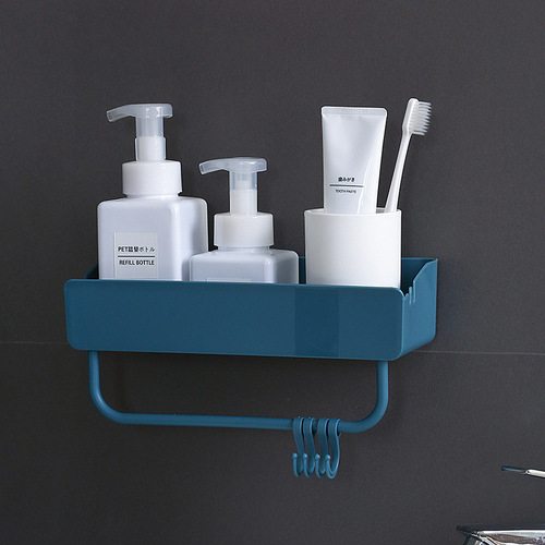 Square storage rack without punching, bathroom kitchen bedroom, wall-mounted storage hanging basket, traceless storage rack, bathroom rack