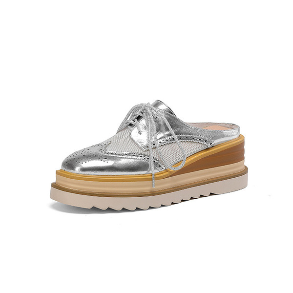 Summer women's slippers heels with shoelaces