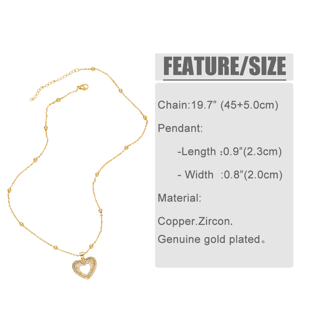 Simple Zircon Necklace Heart-shaped Hollow Cross Butterfly Pendant Clavicle Chain display picture 1