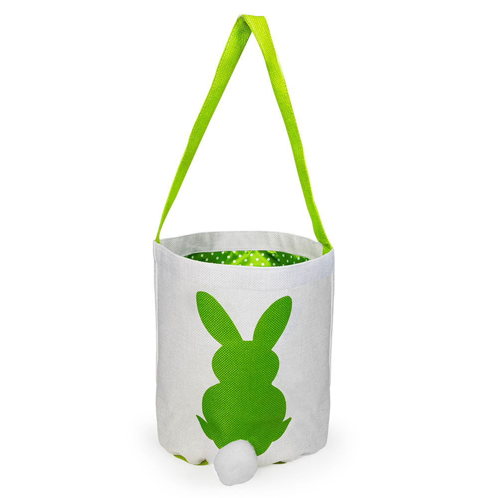 Transferencia de calor de impresión bolsa de Pascua conejo patrón bolso de lino bolsa de Pascua celebración conejo bolsa en stock