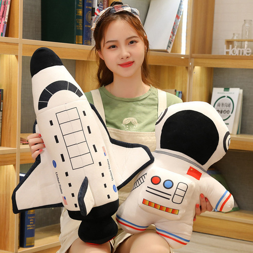 Creative astronaut rocket pillow plush toy astronaut doll space shuttle ragdoll birthday gift