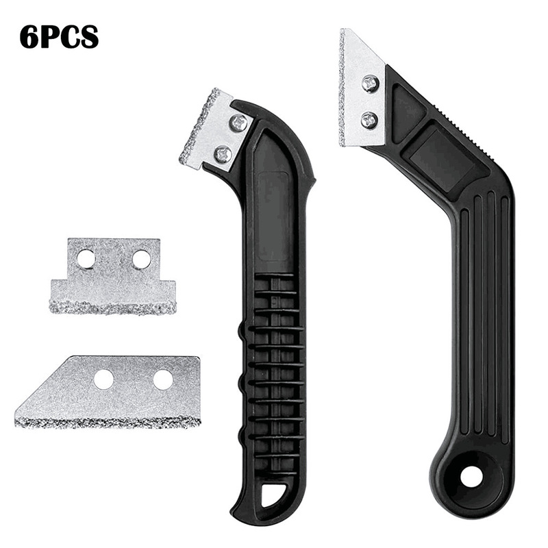 6-piece set of products: bevel angle rake scraper blade combination floor tile grouting residue cleaning