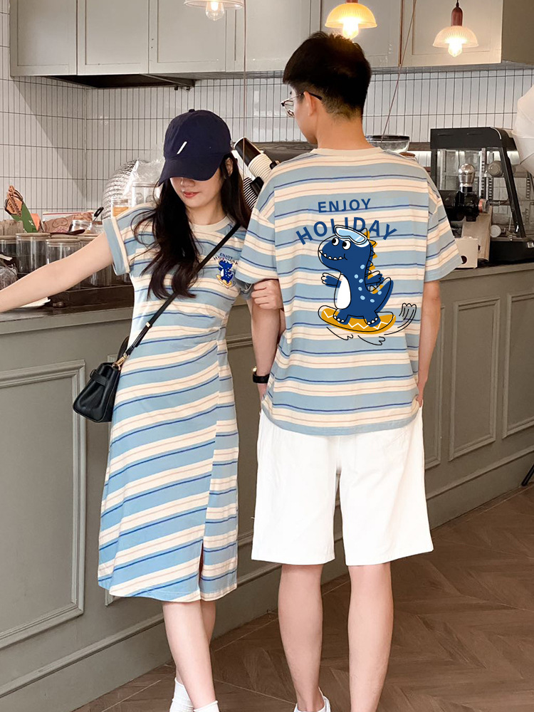 揚げ街親子服夏一家三口韓国版母子母娘ワンピース母子半袖tシャツ赤ちゃん全装