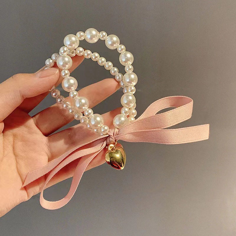 Women's Cute Sweet Bow Knot Artificial Pearl Beaded Hair Tie display picture 6