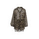 All-Match Leopard Print Lapel Casual Home suit Spring/Summer 2024 New Cross-Border Niche Loose Long-Sleeved Shorts for Women