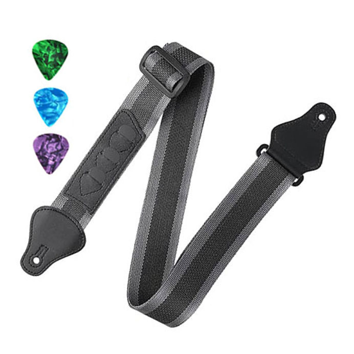 Correa de hombro de guitarra popular correa de recogida de almacenamiento correa de guitarra eléctrica correa de nylon tejida