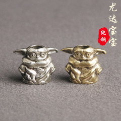 跨境純銅星球大戰尤達寶寶傘繩墜DIY飾品配件個性刀墜財布扣批發