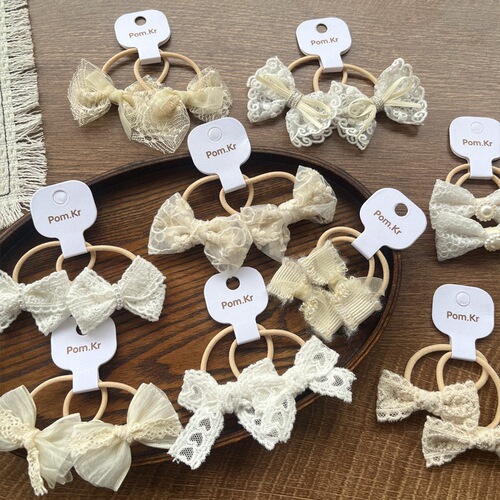 New Cute Lace Butterfly Knot Hair Ring Children Fashion Versatile Hair Ties Rubber Bands Hair Ring Ponytail Ring Lace Flower Edge