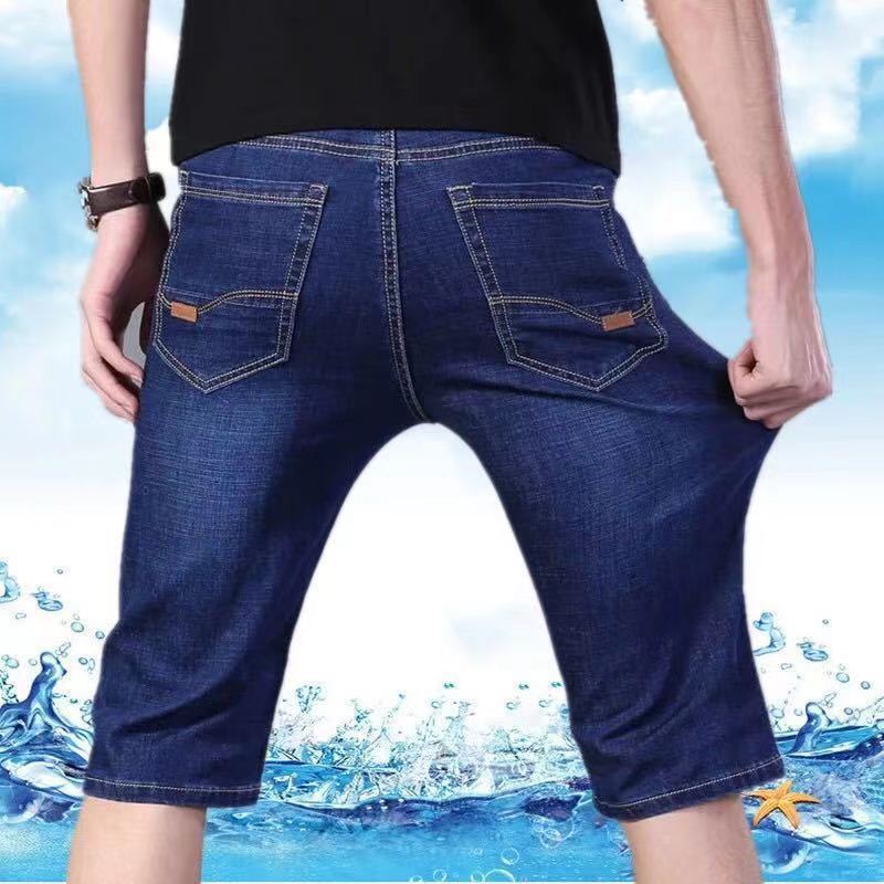 Pantalones vaqueros para hombre, forrados, elásticos, corte informal