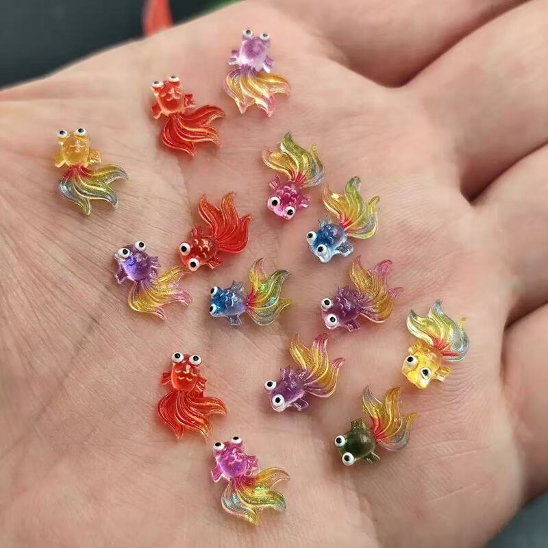 Nail Art Jewelry Cartoon Gradient Small Goldfish Model Handmade DIY Hairpin Resin Koi Accessories Nail Decorations
