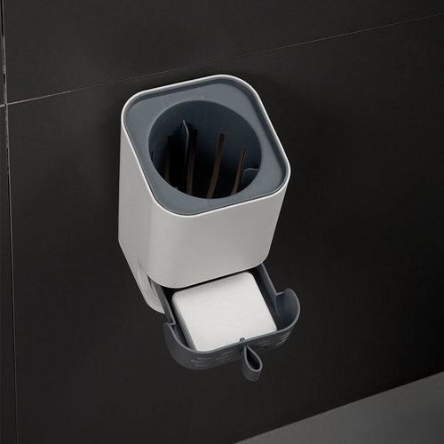 Household silicone toilet brush set with base, wall hanging, no punching, no dead ends, toilet cleaning brush wholesale