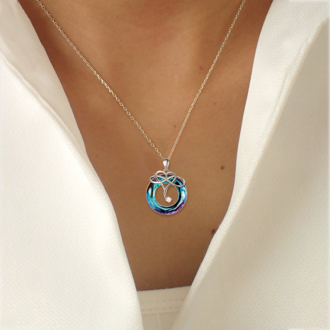 Women's Gender 925 Sterling Silver Plating Geometric Circle Heart Shape Pendant Necklace