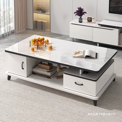 軽量高級コーヒーテーブルリビングルームホーム小さなアパートモダンシンプルテレビキャビネット組み合わせセット強化ガラスハイエンドティーテーブル