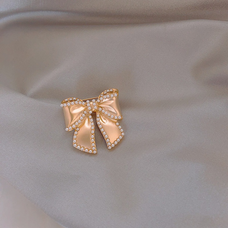 Elegante Perlen Schleifen Brosche Für Damen Goddess Stil_voghion.com