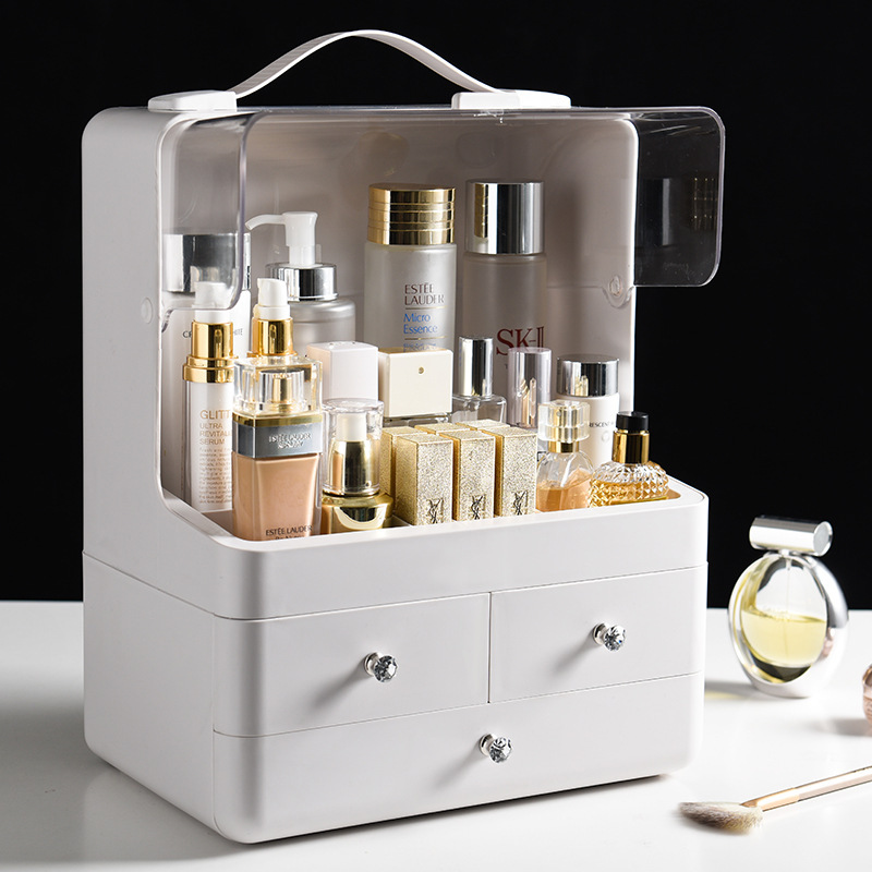 Transparent plastic makeup box