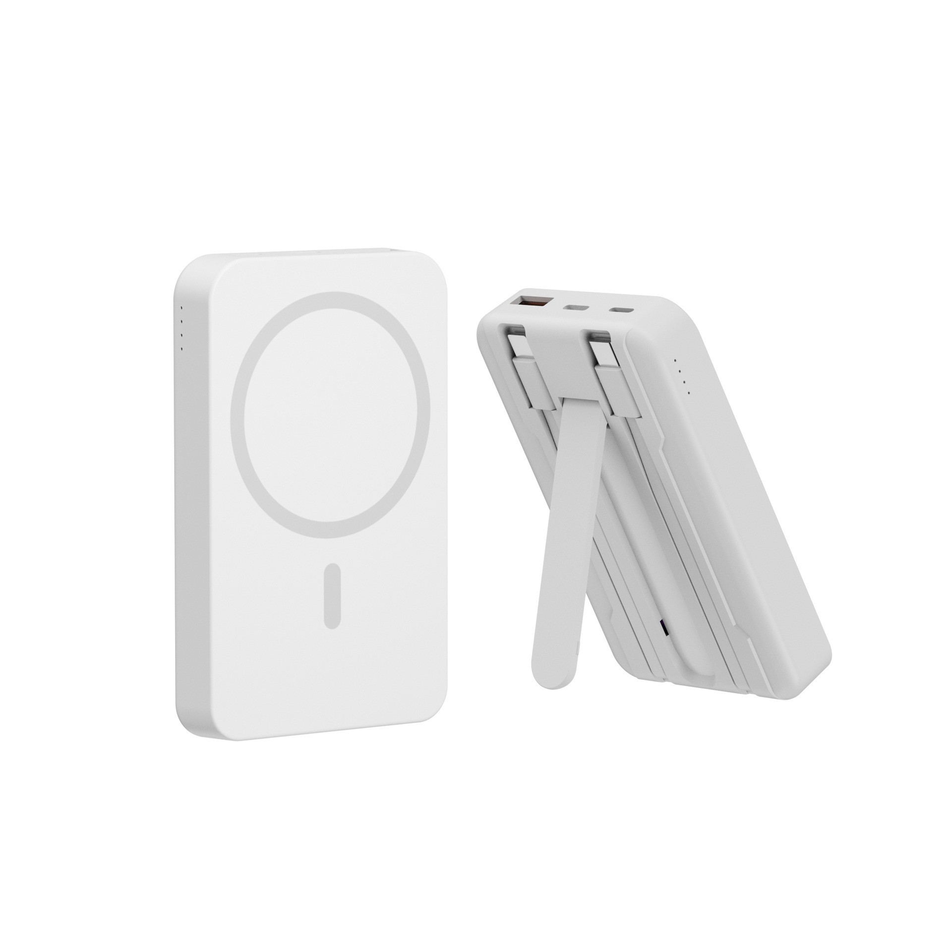 Certificación 3c transfronteriza popular magnet inalámbrica cargador inalámbrico tesoro de carga rápida con soporte de cable 3 en 1 impresión de fuente de alimentación móvil