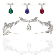 亚马逊新娘额饰眉心坠水钻结婚头饰合金水钻发箍皇冠新娘水晶饰品