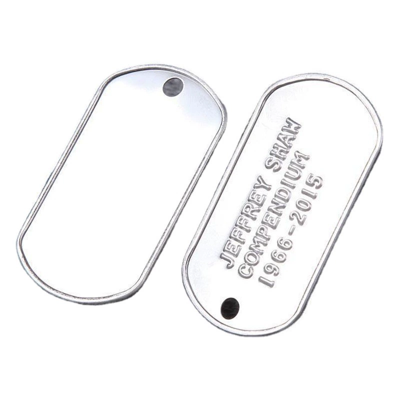 Нержавеющая сталь керлинг бирка американской армии марки штамповки надписи тег оптовая металла ID карты надписи
