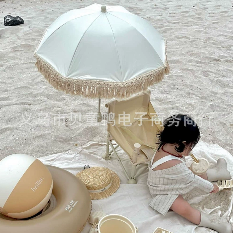 Корейское детское уличное сиденье, зонтик, детский портативный складной зонтик с кисточками, весенне-летняя детская коляска, солнцезащитный зонт