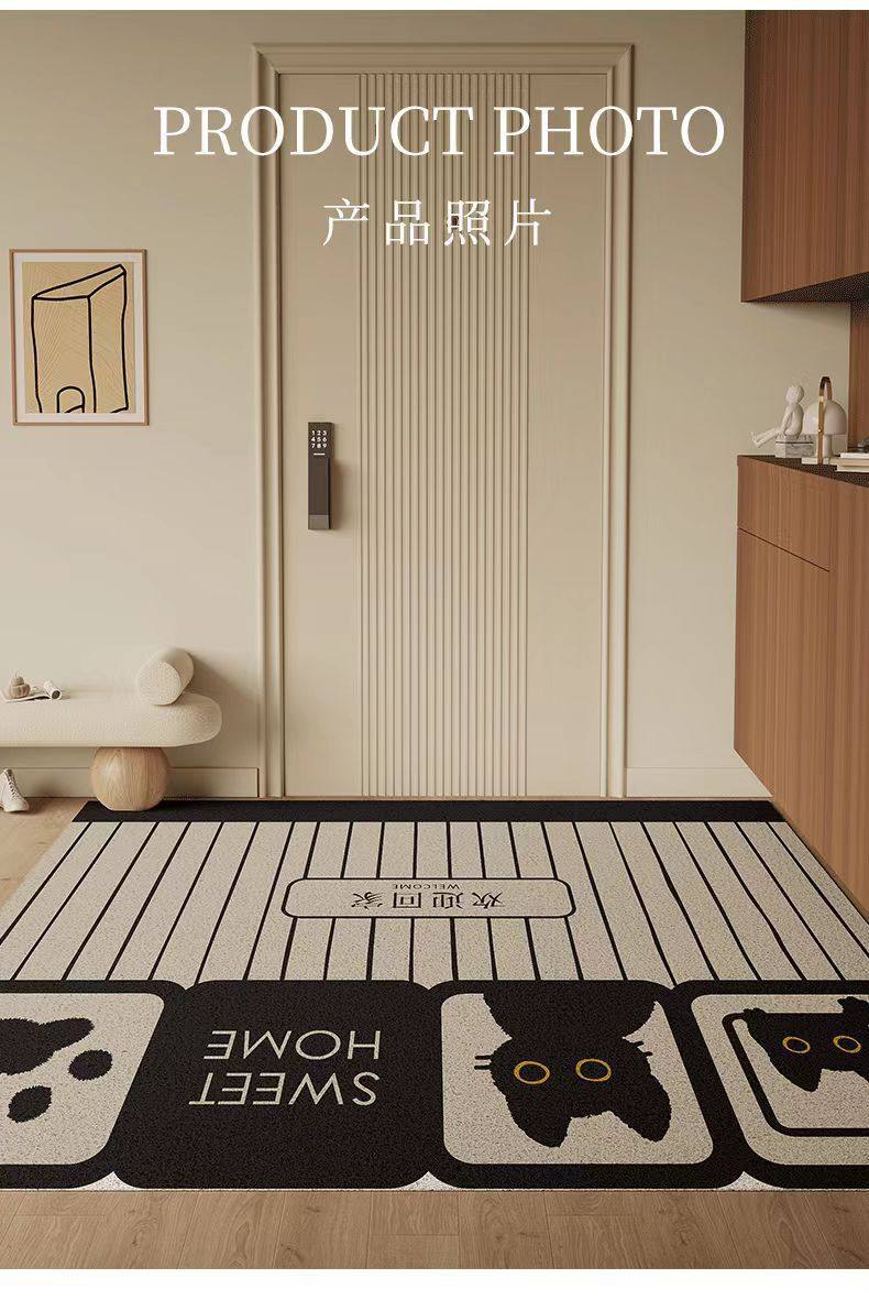 Cartoon-Style Entrance Door Mat with Silk Loops, Durable and Customizable, Suitable for Indoor and Outdoor Use, Easy to Clean, Removes Sand and Dirt