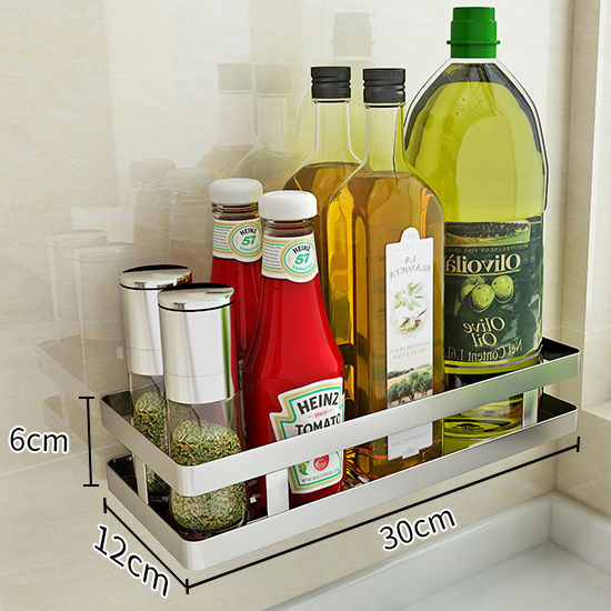 【304 thickened】single-tier spice rack - 30cm * drill/no-drill installation