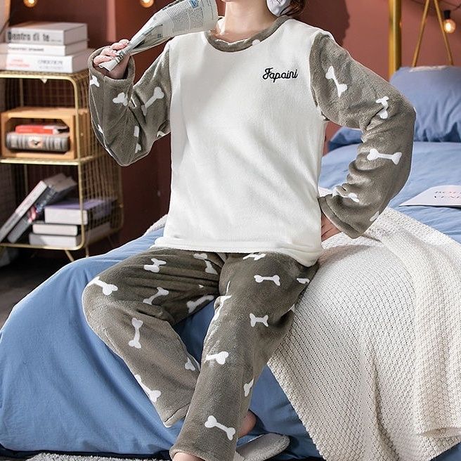 Pijamas de invierno de terciopelo de coral, pijamas de franela gruesas de invierno para hombres, ropa de hogar cálida de mangas largas para hombres