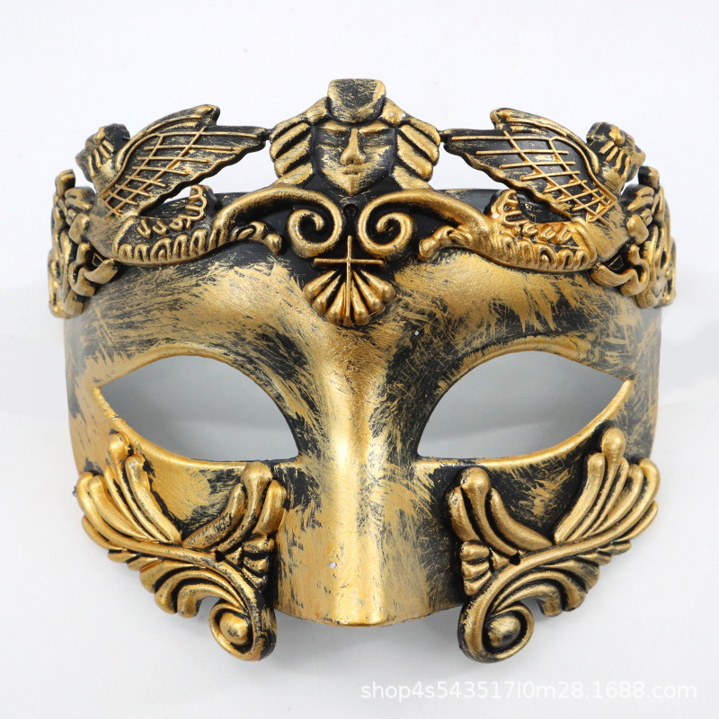 Estilo explosivo transfronterizo, fiesta de bar, fiesta de carnaval, accesorios de fiesta de Halloween, máscara de hombre de estilo romano retro de alta gama