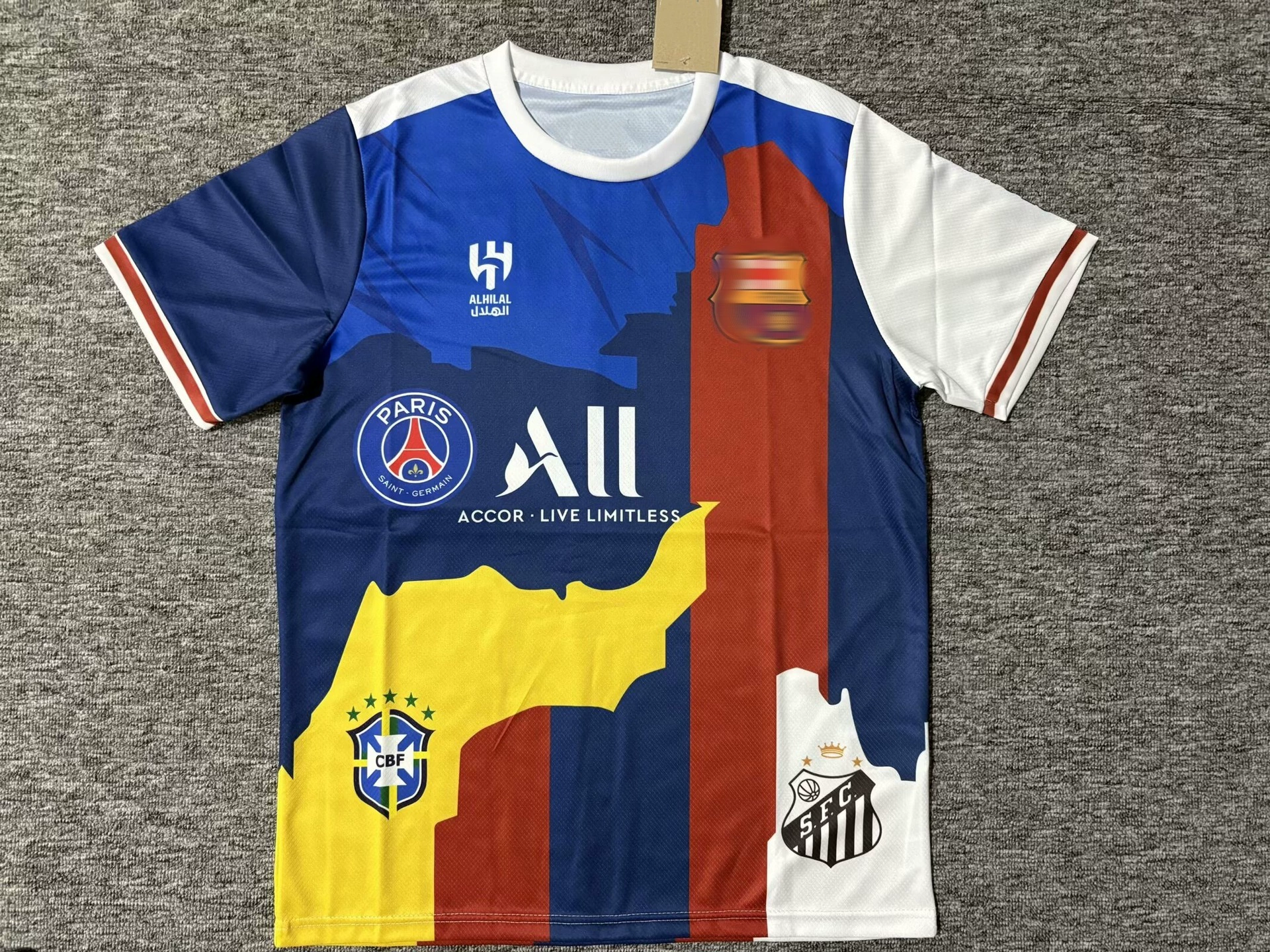 Популярная футболка Real Madrid Barcelona Bayern Paris Brazil Ajax Barcelona Месси Неймар Роналдо сборная по футболу