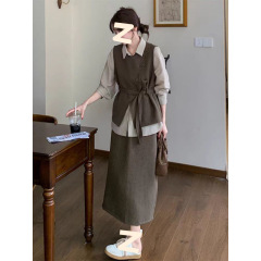 穿搭感套装女秋季西装马甲半身裙韩系整套穿搭轻熟三件套