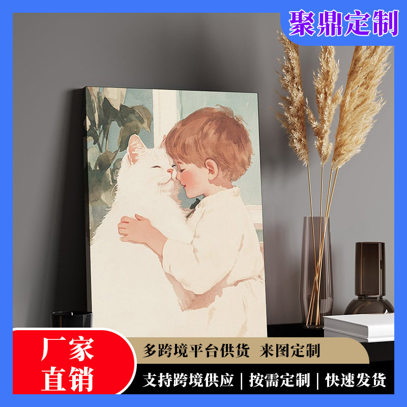 Amazon Solid Wood Painting Core Decorative Painting Custom Spray-Painted Poster Hanging Painting Entrance Mural Canvas Painting Can Be Shipped on Behalf of Others Starry Sky