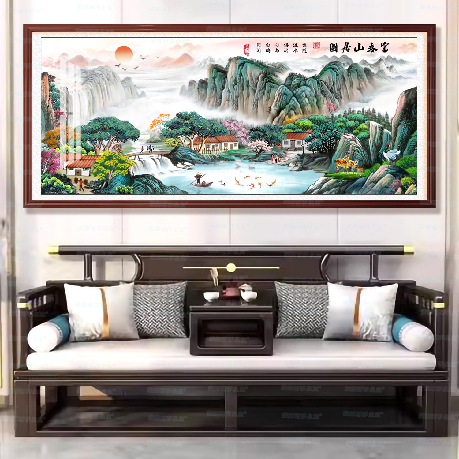 Mona Lisa Royal Cross Stitch Fuchun Mountain House Picture versión mejorada gran pintura china paisaje hecho a mano punto de cruz