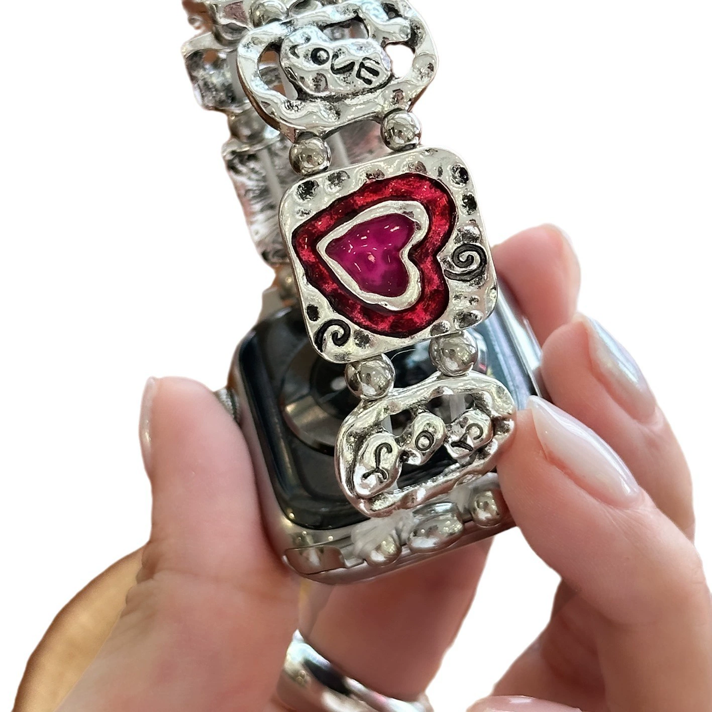 Y2K милая sweetheart эмаль дофамин металл ремешок подходит для Apple Watch iWatch9 поколения 8765432