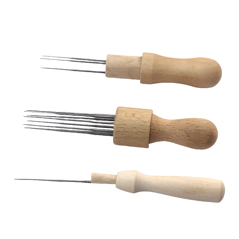 Wool Felt Poke Wooden Handle Three Models Doll Wool Felt Wool Strip Hair Ball Needle Needle Set Wool Felt Poke Wooden Handle Three Models Doll Wool Felt Wool Strip Hair Ball Needle Needle Set