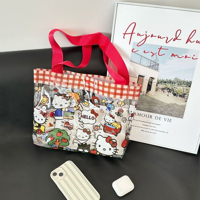 漫画 PVC ハンドバッグ透明旅行ポータブル大容量ショルダーバッグ入浴水泳防水ハンドバッグ|undefined