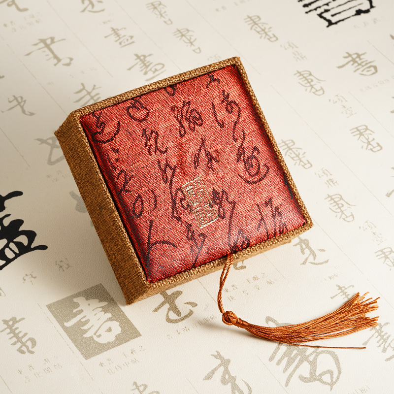 Caja de joyería con flecos de lino, caja de anillo, pulsera, colgante, pulsera, collar, aretes, aretes, venta al por mayor, venta directa de fábrica