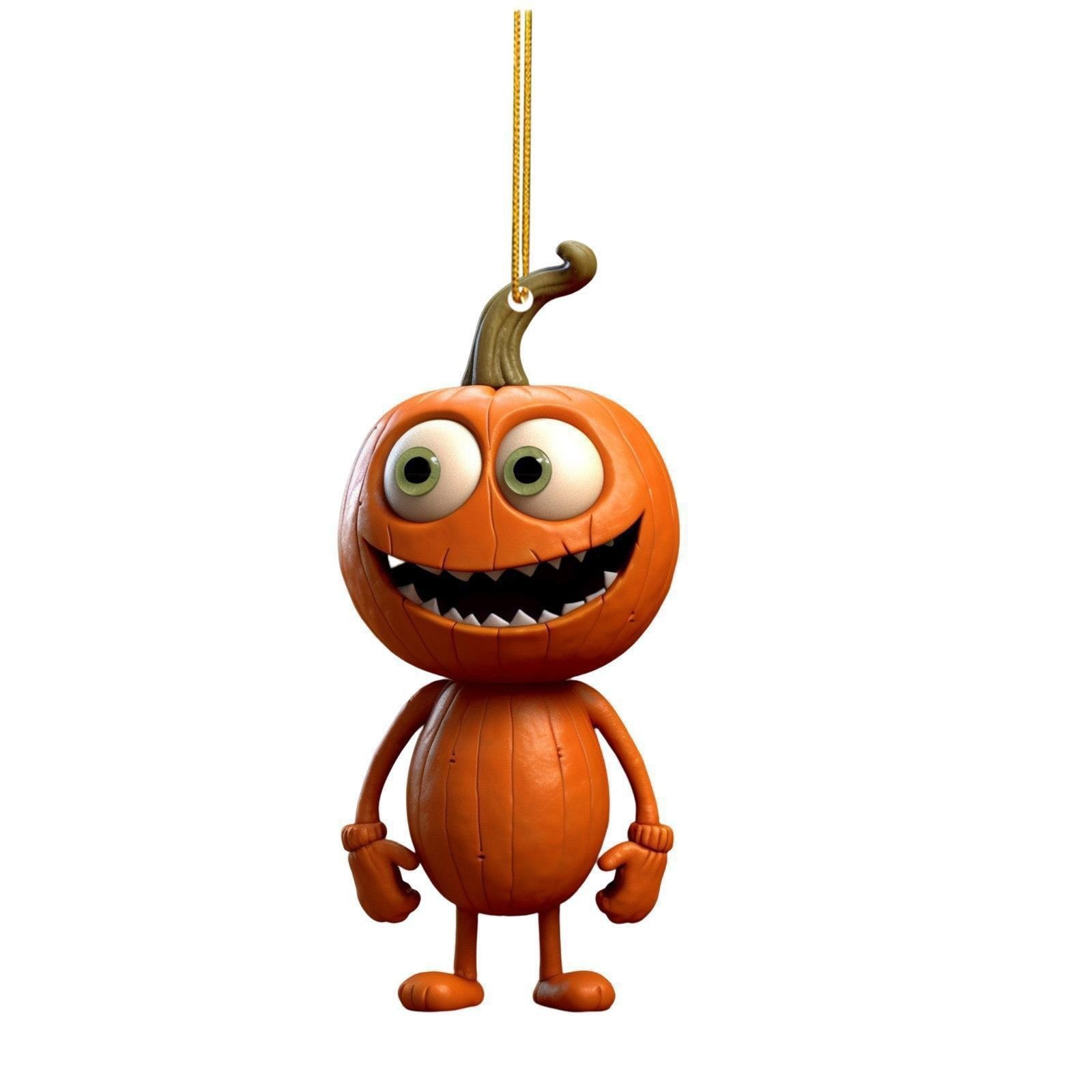 Halloween transfronterizo acrílico calabaza colgante transfronterizo espejo retrovisor colgante remolque de automóvil de vacaciones