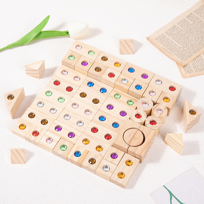 Weiwei Tiger lucha para construir bloques de construcción de rompecabezas grandes gemas acrílicas translúcidos bloques de construcción de escritorio juguetes de construcción de educación temprana