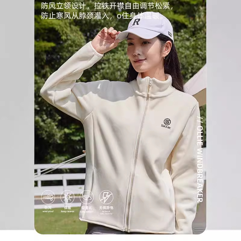 극지 양털 코트 여성의 겨울 두꺼운 남자와 여자의 스웨터 양털 수직 칼라 바람 방지 따뜻한 유지 충전 내부 라이너