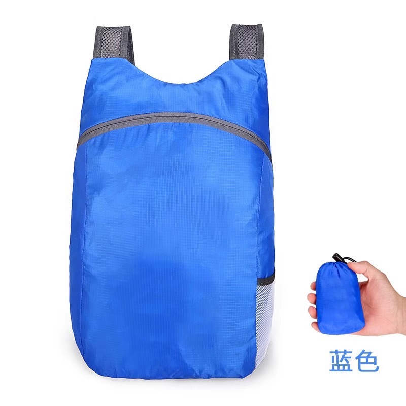 Mochila plegable de comercio exterior, logotipo de la agencia de viajes de almacenamiento, mochila de impresión publicitaria deportiva de ocio al aire libre ligero