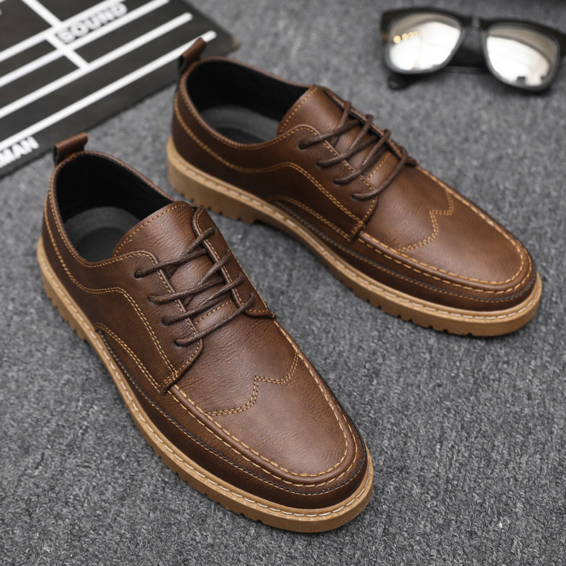 Men's Shoes Cross-border plus size New Business Men's Casual Leather Shoes Fashionable Suit Summer Breathable Black Work Shoes