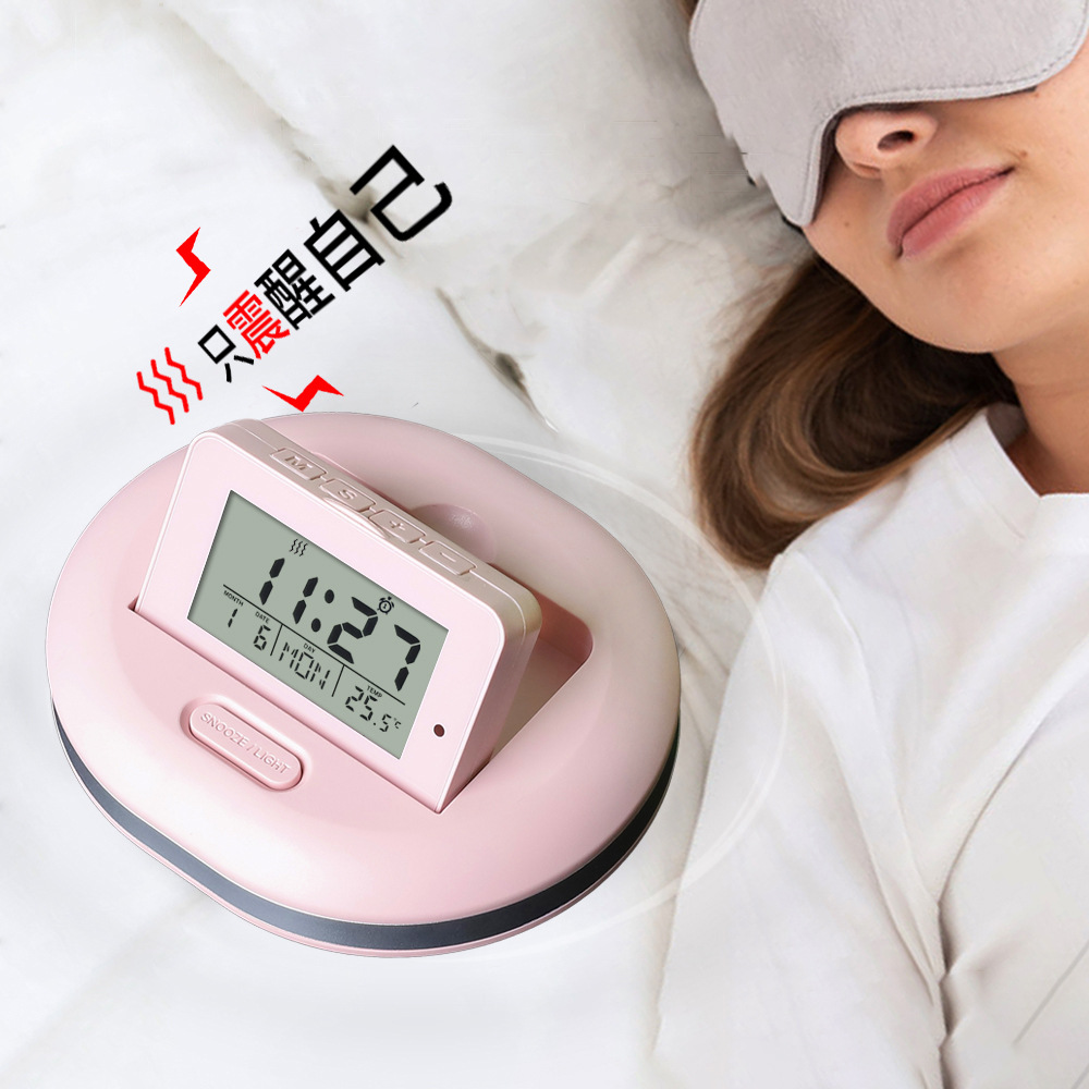 创意学生震动闹钟枕头夜光静音电子时钟多功能音乐小闹钟计时器