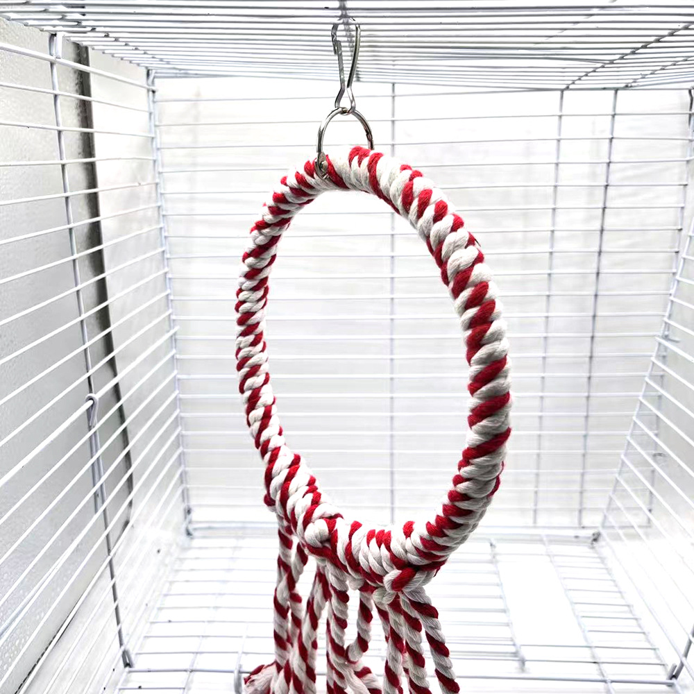 Tema navideño juguete para pájaros loro anillo anillo pájaro columpio mordisco trepador anillo colgante de pájaro jaula de pájaros colgante de decoración
